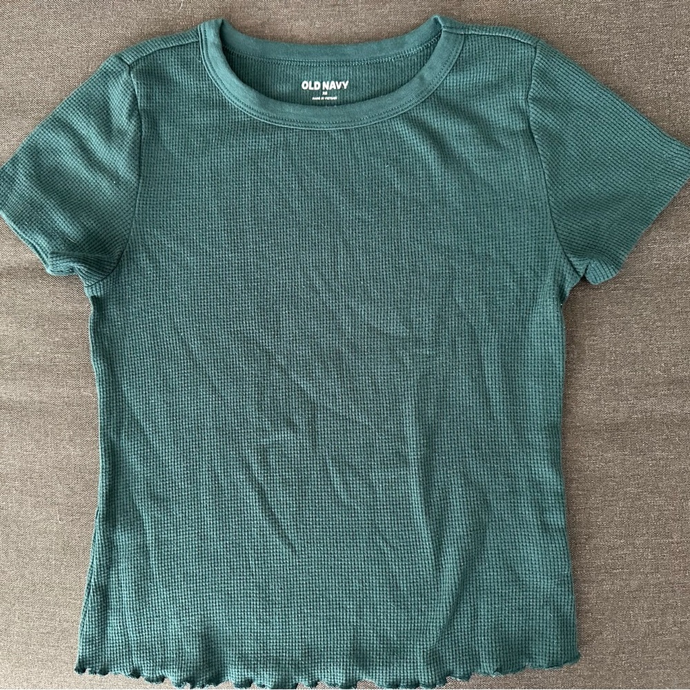 NEW Old Navy Emerald Slim-Fit Cropped T-Shirt for Women Size XS